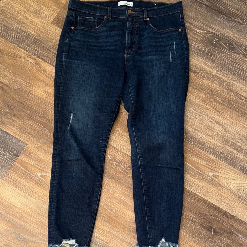 LOFT Midnight Blue Cropped Jeans size 12